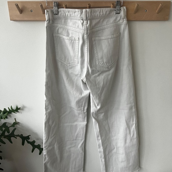 Wide leg, raw hem, white denim Gap - Picture 3 of 3